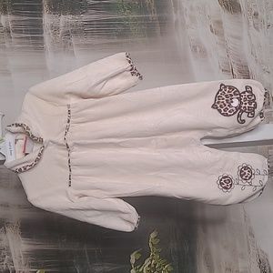 Baby Togs Girls 3-6 months leopard print beige one piece outfit onesie
